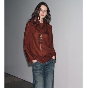 SOLD! Zara FLOWY BLOUSE WITH MULTI-POSITION SCARF zW COLLECTION